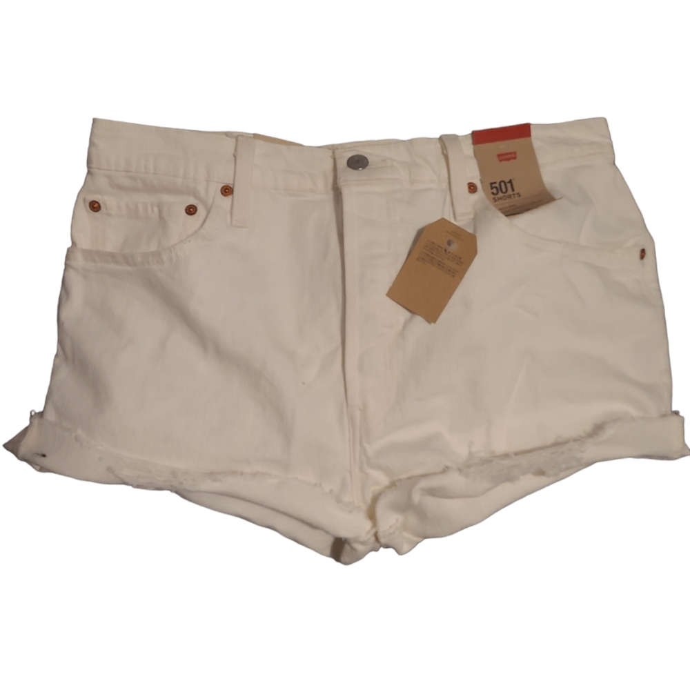 NWT White Levi's 501 denim shorts